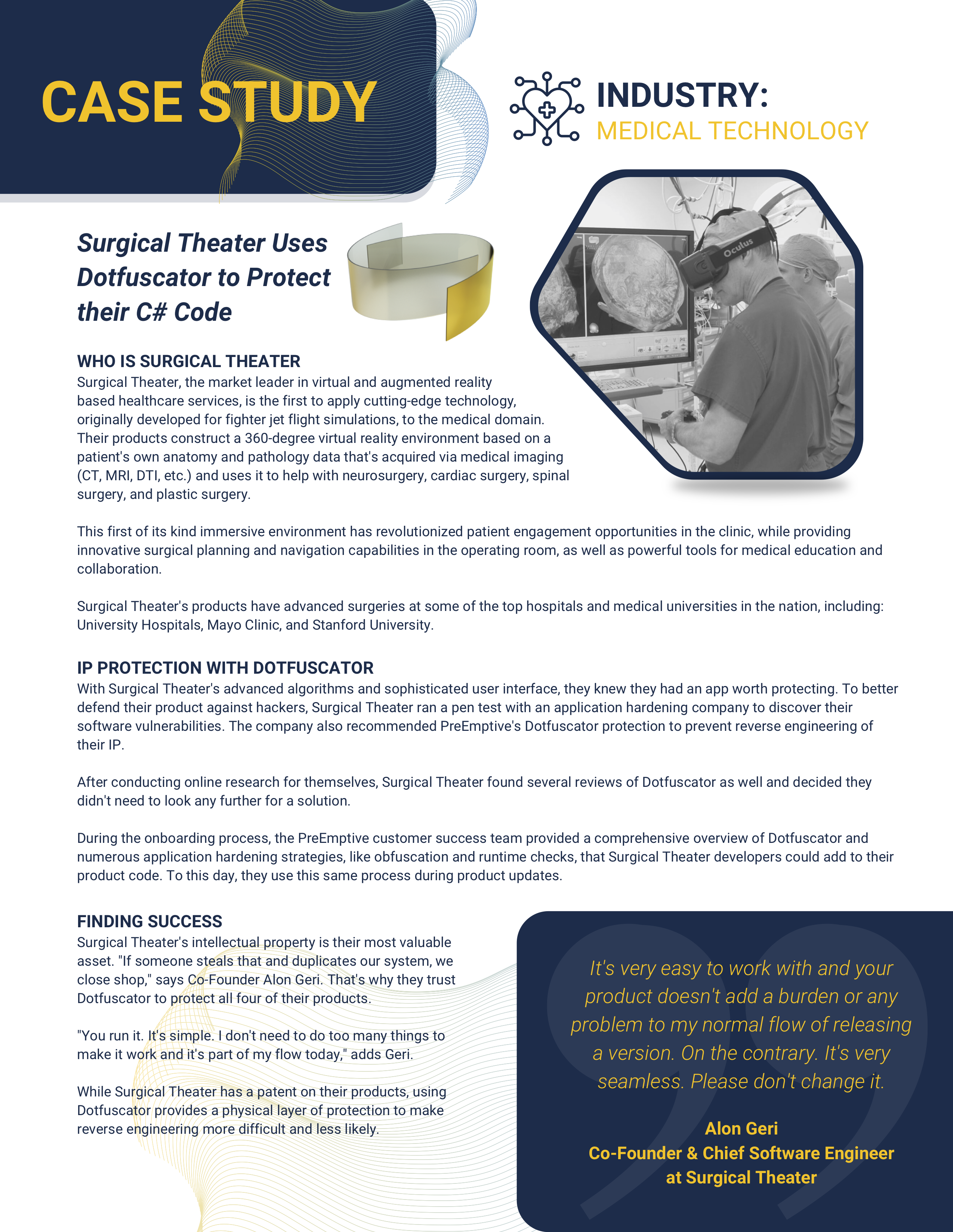 Surgical Theater Uses Dotfuscator to Protect their C# Code Case Study image download