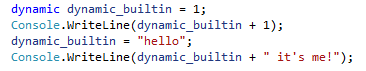 Protecting C# Applications That Use Dynamic Types 4 DynamicBuiltin 1
