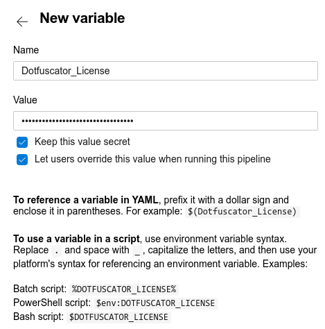 dot license var