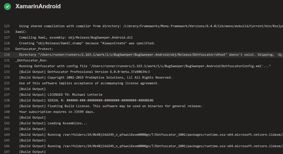 pipeline output